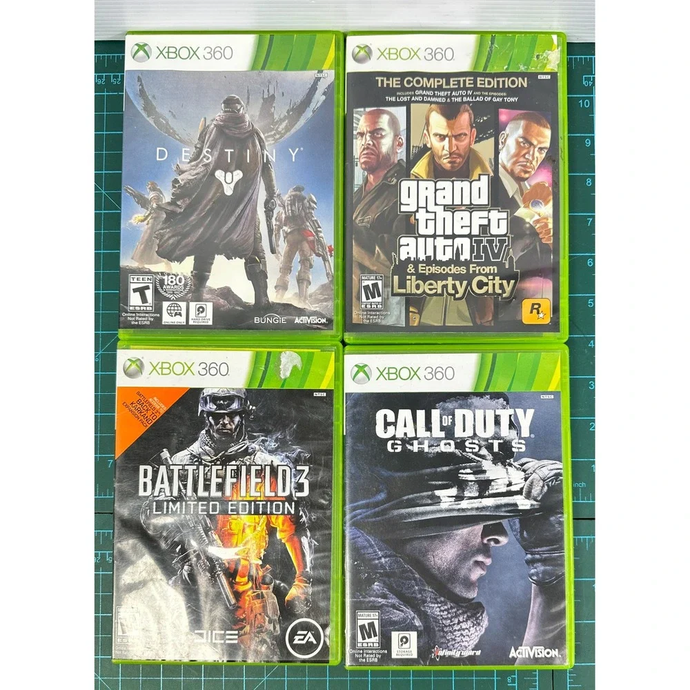 Xbox 360 Game Lot Destiny GTA IV Battlefield 3 Call of Duty Ghosts INCOMPLETE